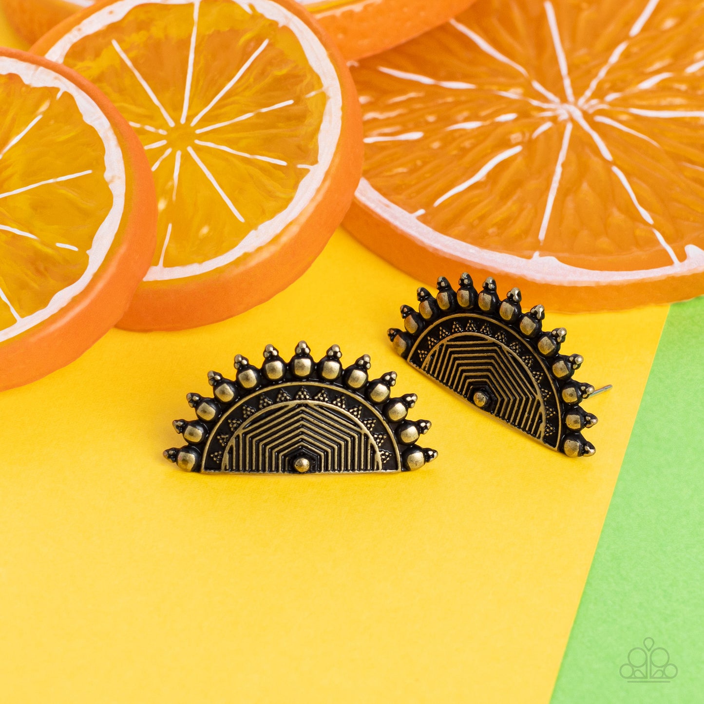 Fiercely Fanned Out Brass Earrings - Jewelry by Bretta