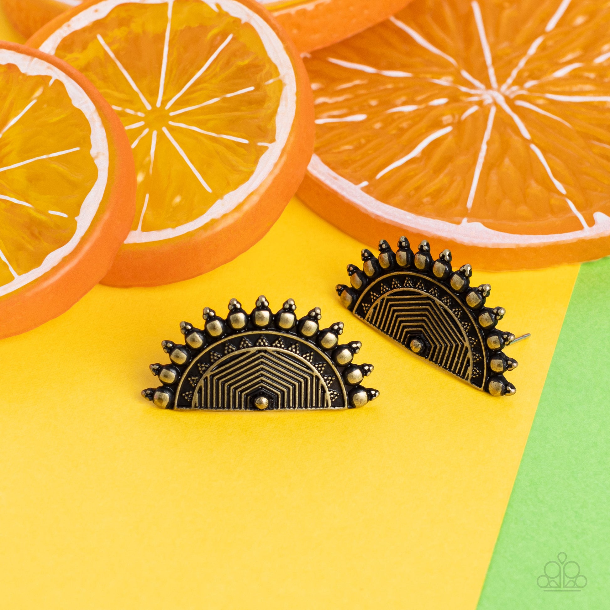 Fiercely Fanned Out Brass Earrings - Jewelry by Bretta