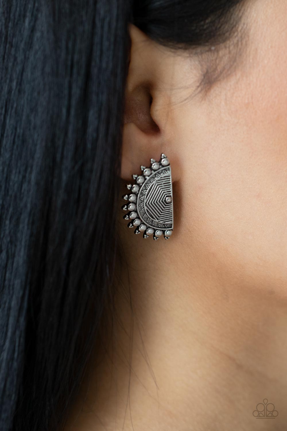 Fiercely Fanned Out Silver Earrings - Jewelry by Bretta 