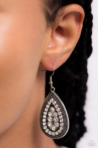 Paparazzi regal renewal white on sale earrings