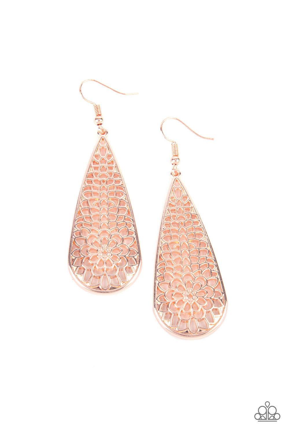 Posy Pasture Rose Gold Earrings - Jewelry by Bretta