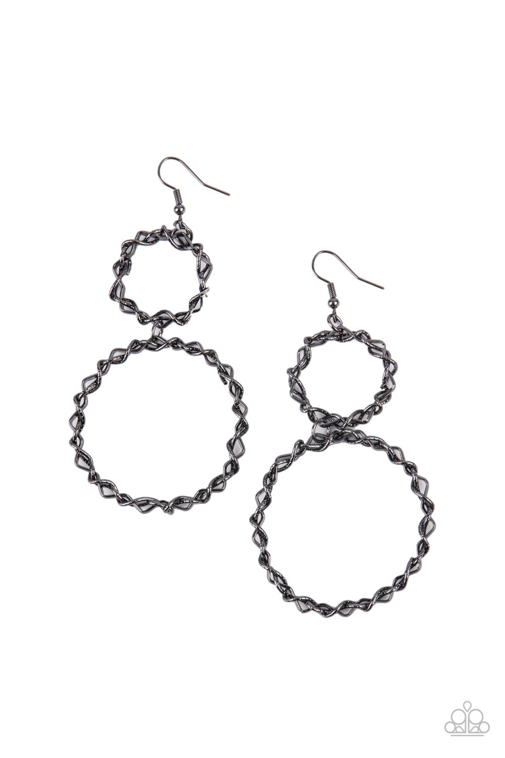 Twist of FABULOUS Black Earrings - Jewelry by Bretta