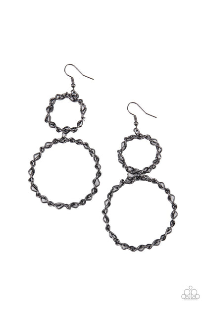Twist of FABULOUS Black Earrings - Jewelry by Bretta