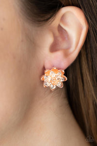 Water Lily Love Rose Gold Earrings - Jewelry by Bretta
