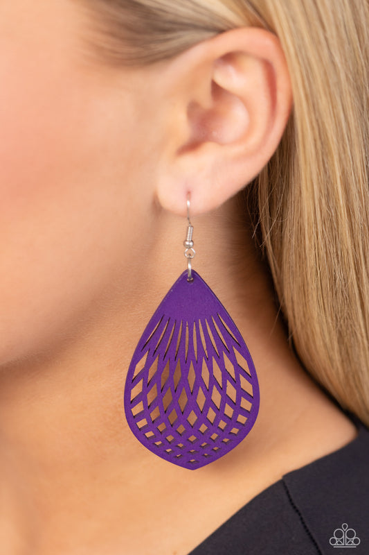 Caribbean Coral Purple Earrings - Jewelry by Bretta