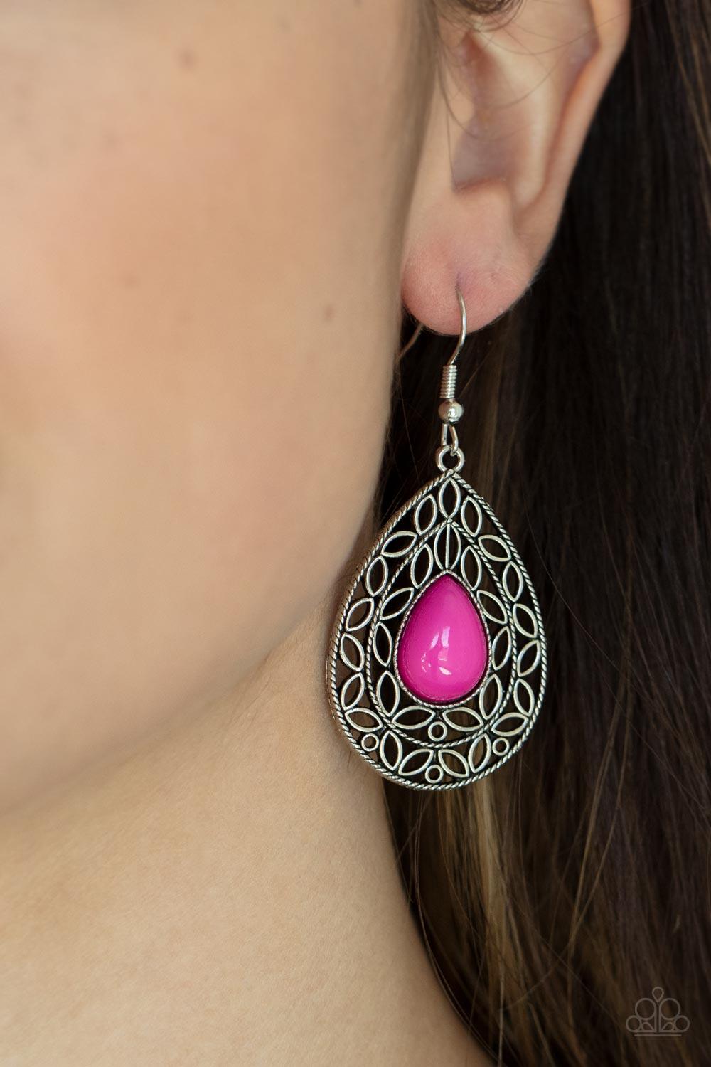 Fanciful Droplets Pink Earrings - Jewelry by Bretta