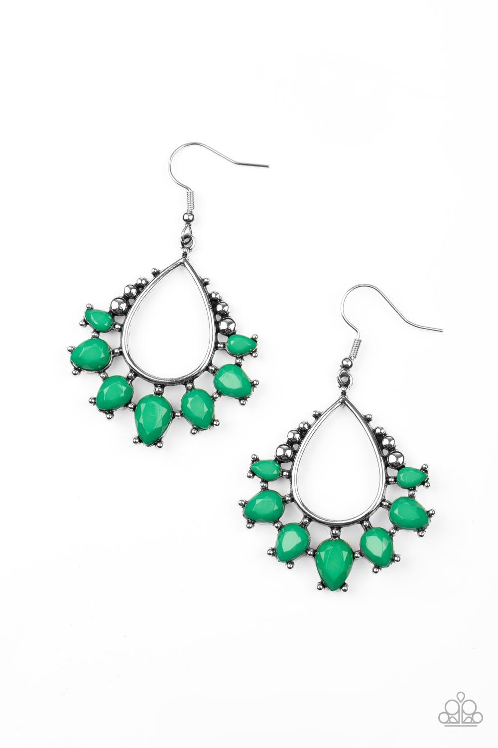 Flamboyant Ferocity Green Earrings - Jewelry by Bretta