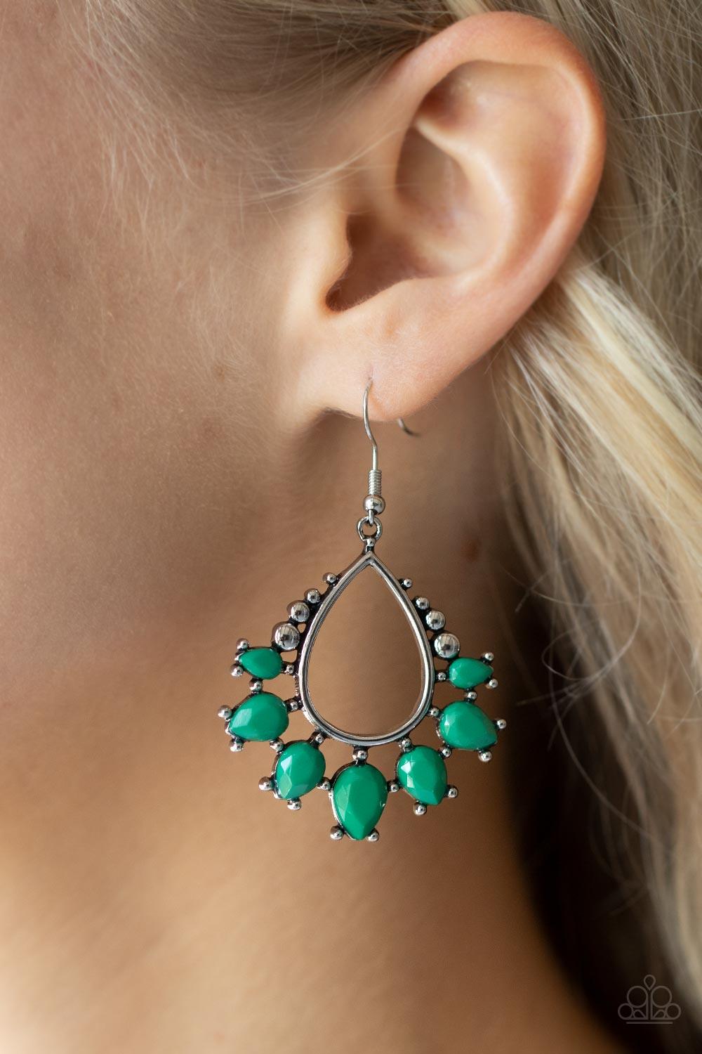 Flamboyant Ferocity Green Earrings - Jewelry by Bretta