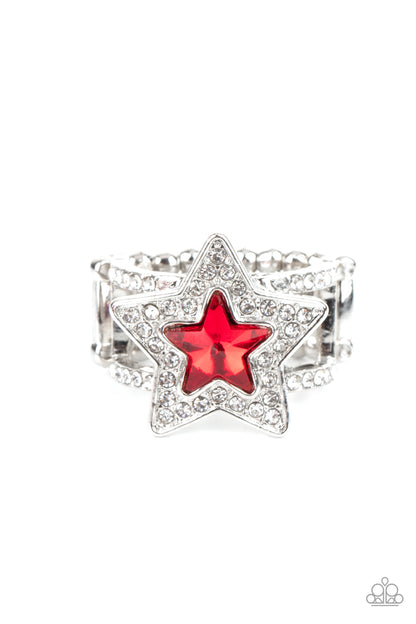 One Nation Under Sparkle Red Ring - Jewelry by Bretta