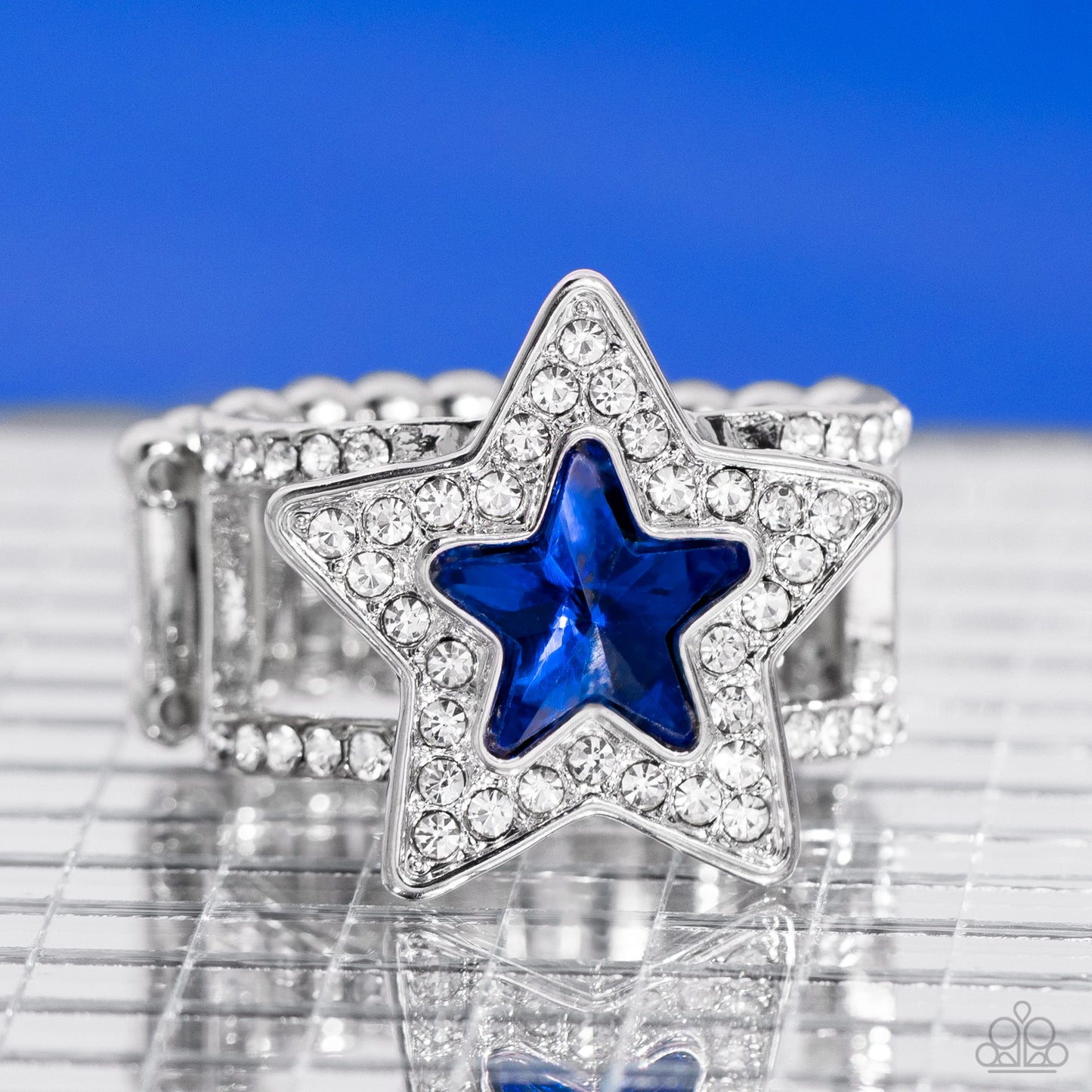 One Nation Under Sparkle Blue Ring - Jewelry by Bretta