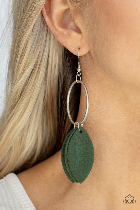 Leafy Laguna Green Earrings - Jewelry by Bretta