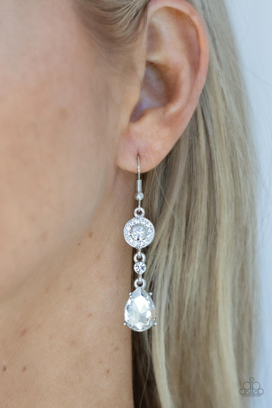 Graceful Glimmer White Earrings - Jewelry by Bretta