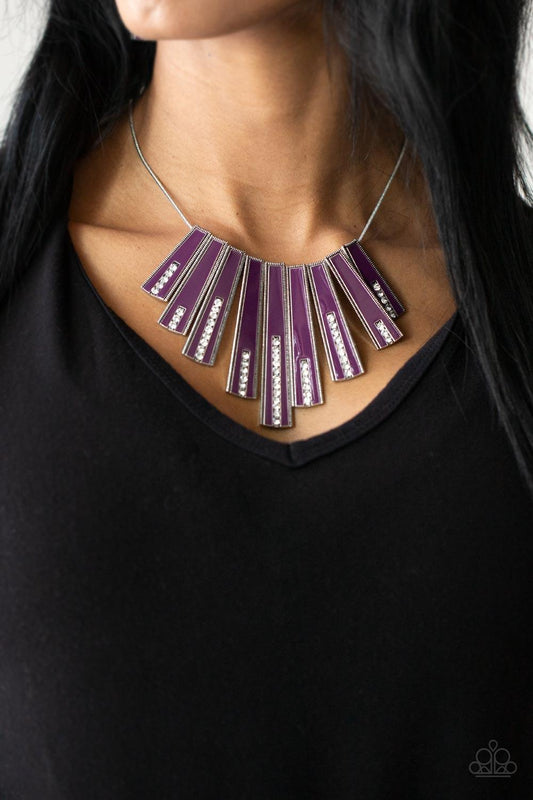 FAN-tastically Deco Purple Necklace - Jewelry by Bretta