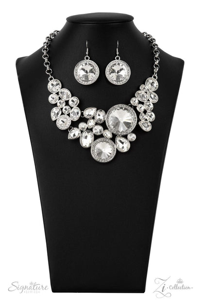 The Danielle -  White Rhinestone Necklace - Exclusive Zi Collection 2021- Jewelry by Bretta