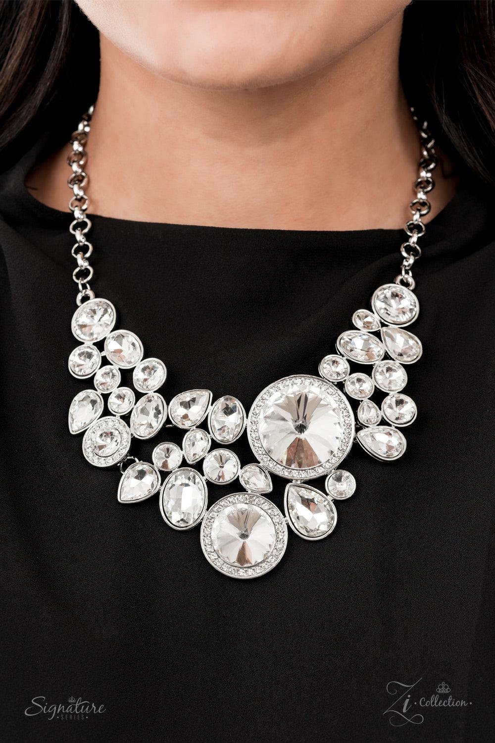 The Danielle -  White Rhinestone Necklace - Exclusive Zi Collection 2021- Jewelry by Bretta