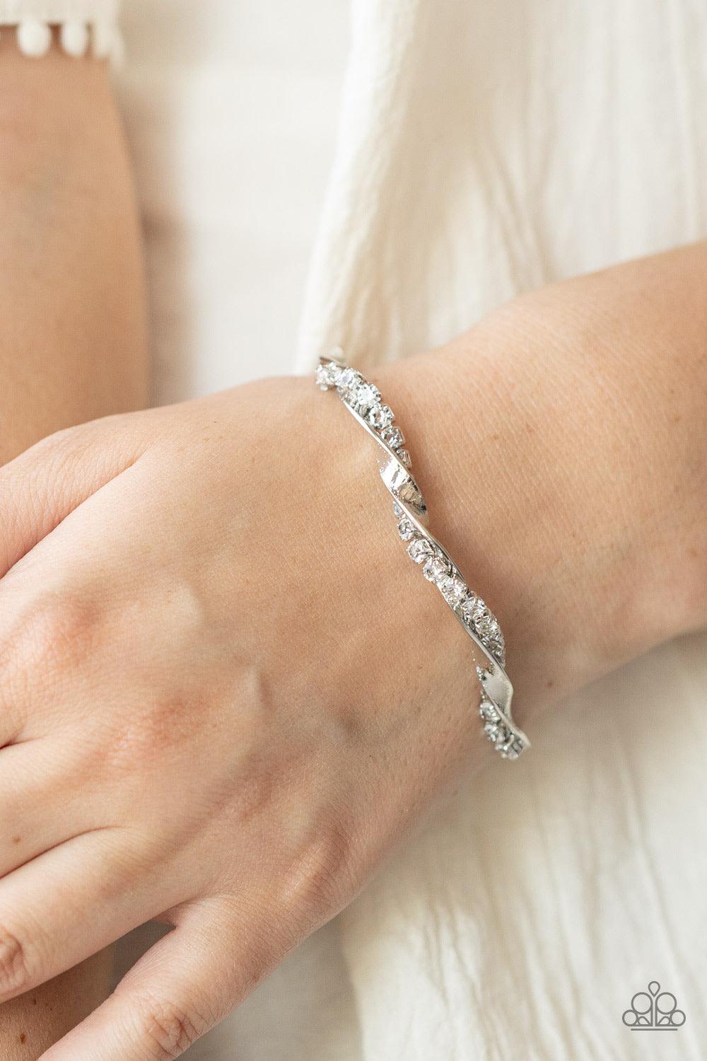 Twisted Twinkle White Bracelet - Jewelry by Bretta