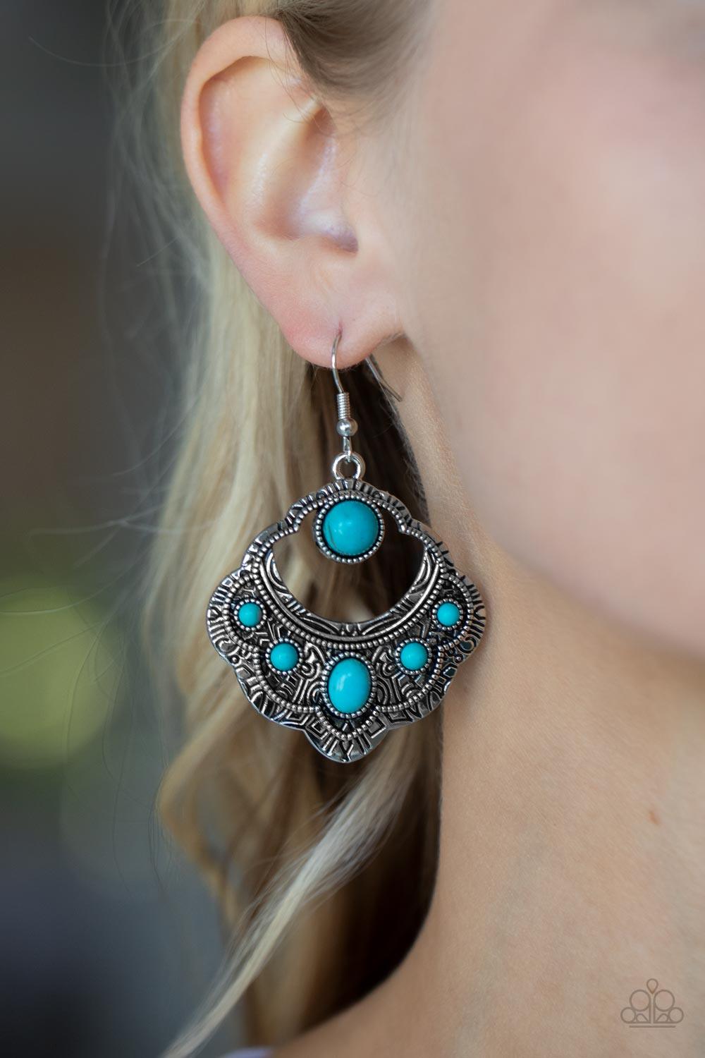 Saguaro Sunset Blue Earrings - Jewelry by Bretta