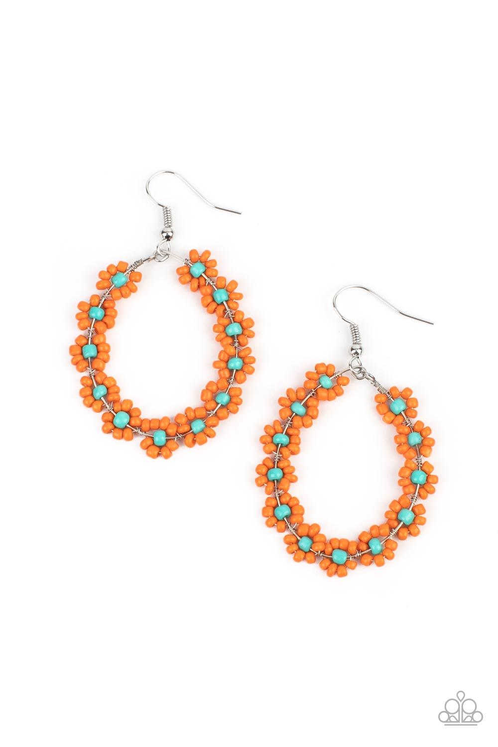 Festively Flower Child  Orange Earrings - Jewelry by Bretta