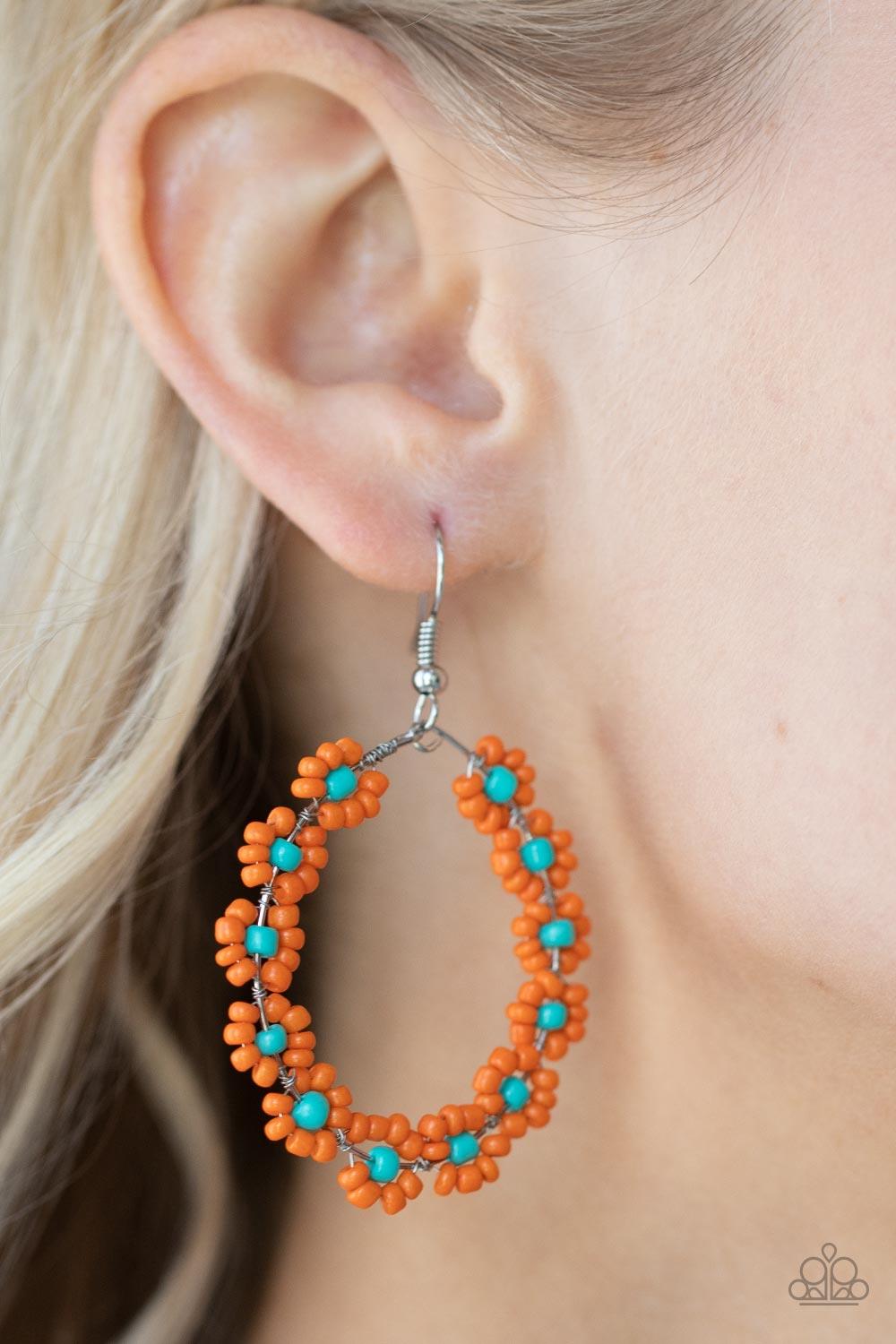 Festively Flower Child  Orange Earrings - Jewelry by Bretta