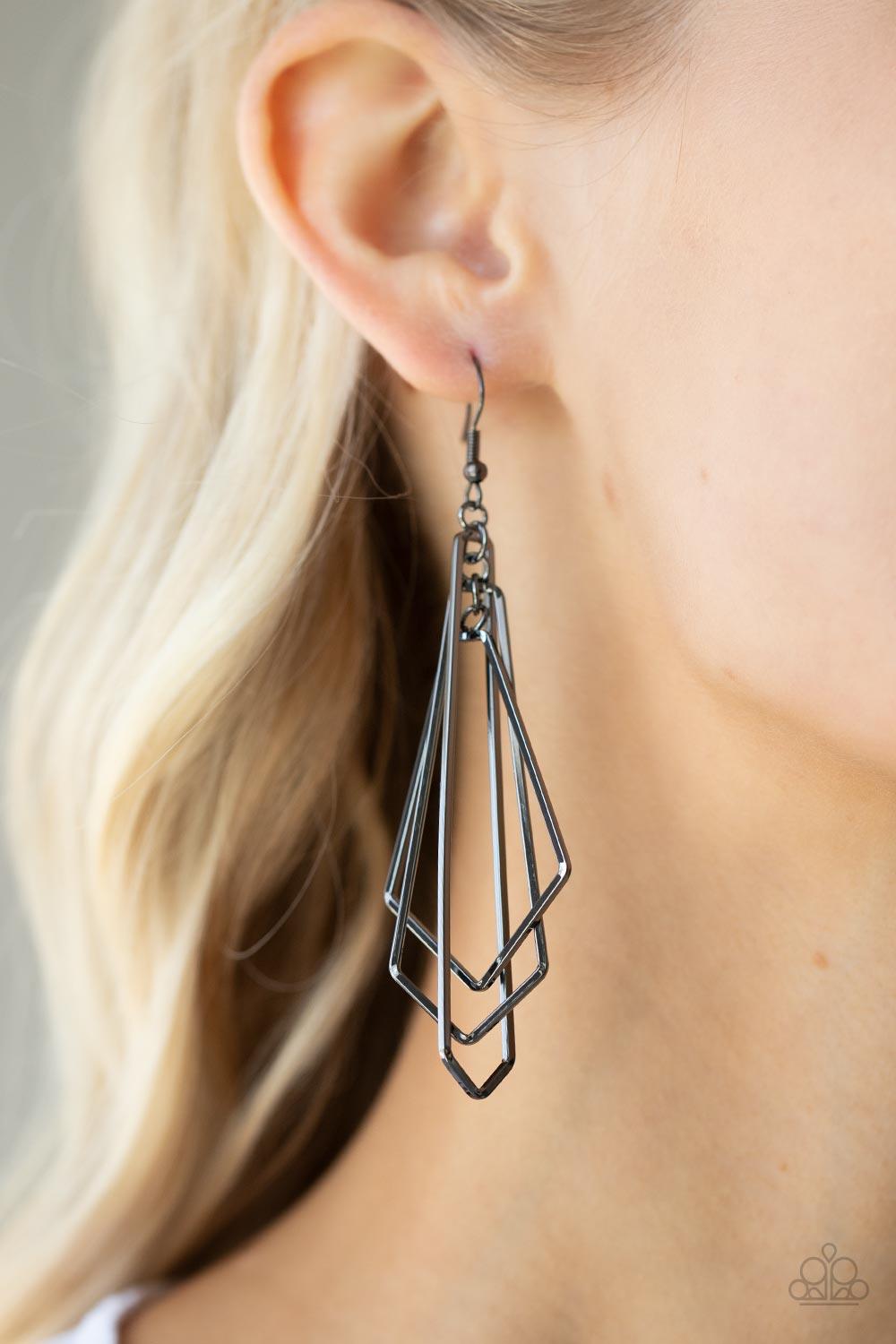 Shape Shifting Shimmer Black Earrings - Jewelry by Bretta
