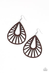 Paparazzi Accessories  Coachella Chill - Brown Earrings - jewelrybybretta