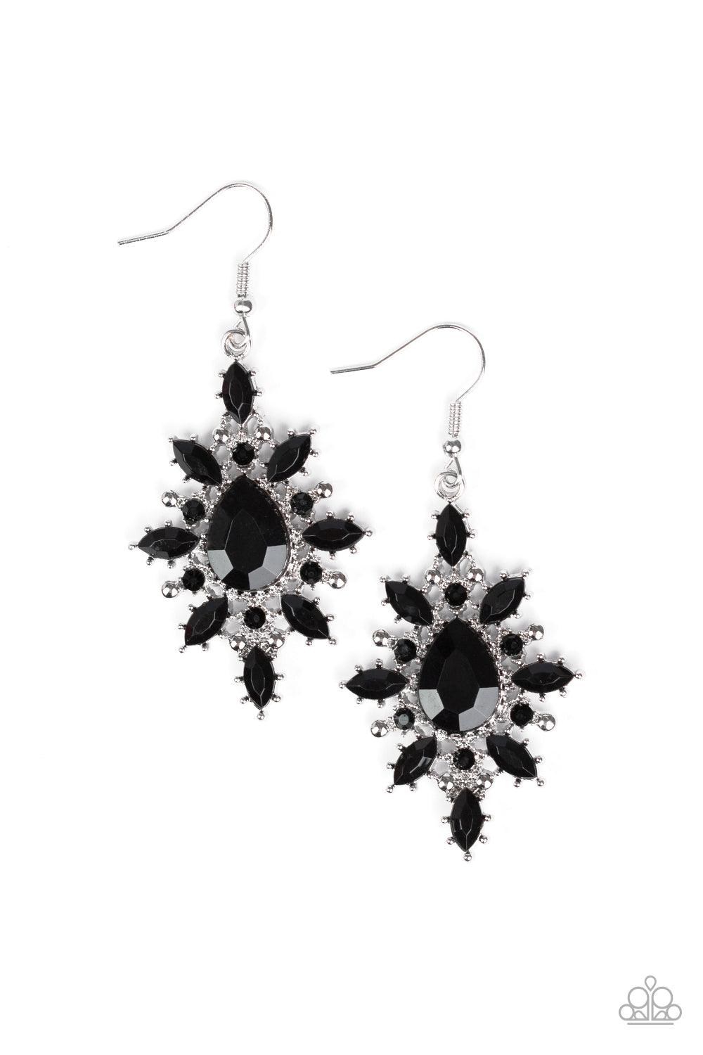 Paparazzi Accessories-Glamorously Colorful - Black Earrings - jewelrybybretta
