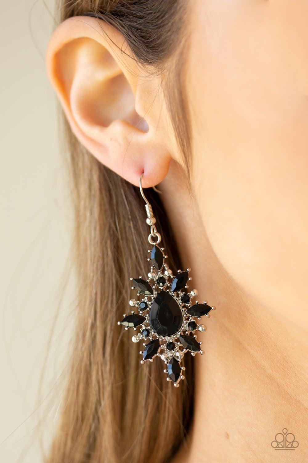 Paparazzi Accessories-Glamorously Colorful - Black Earrings - jewelrybybretta