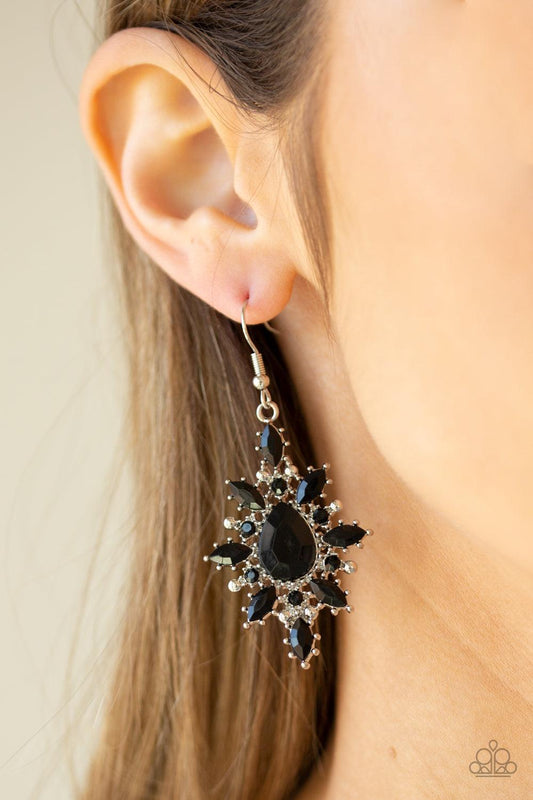 Paparazzi Accessories-Glamorously Colorful - Black Earrings - jewelrybybretta