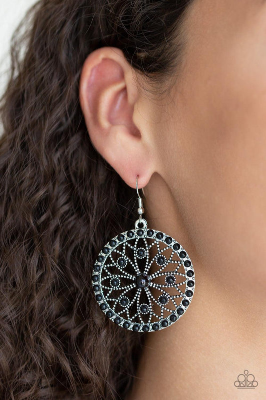 Paparazzi Accessories-Merry Mandalas - Black Earrings