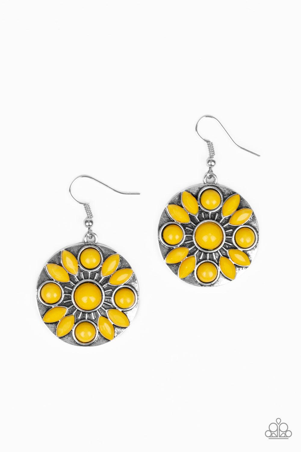 Paparazzi Accessories-Petal Paradise - Yellow Earrings - jewelrybybretta