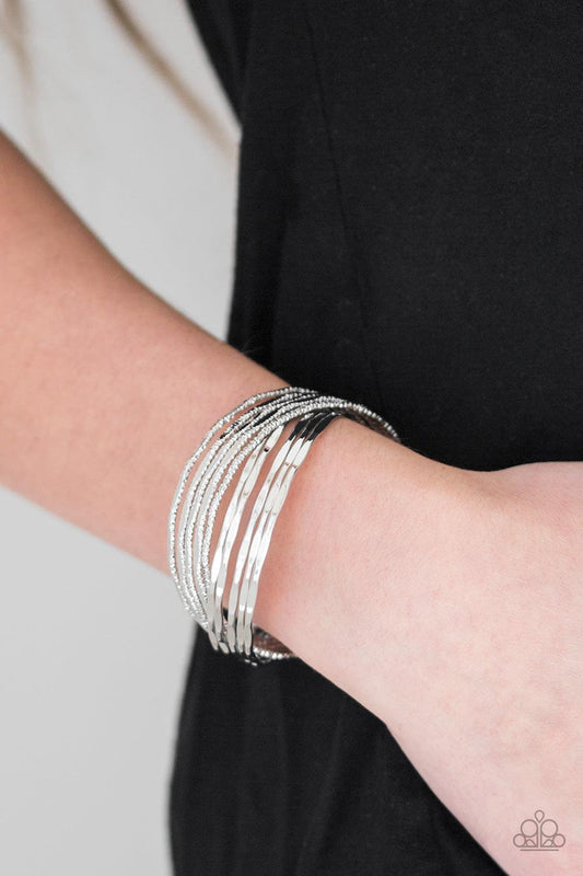 Paparazzi Accessories See A Pattern? - Silver Cuff Bracelet - jewelrybybretta