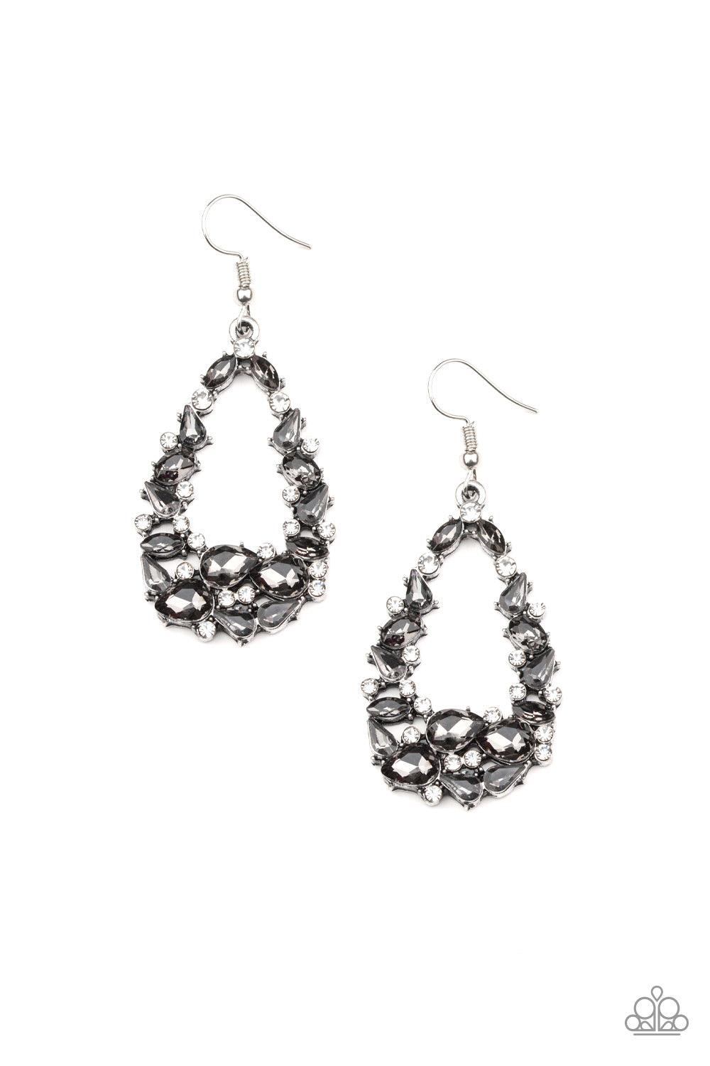 Paparazzi Accessories-To BEDAZZLE, or Not To BEDAZZLE - Silver Earrings