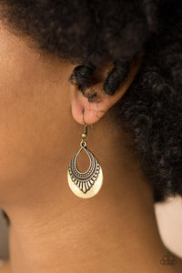 Paparazzi Accessories-Totally Terrestrial - Brass Earrings