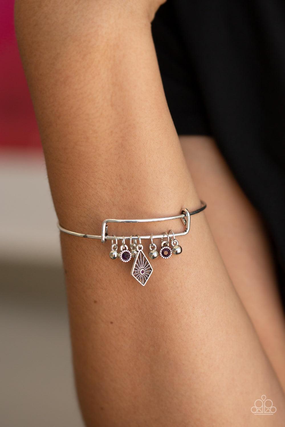 Paparazzi Accessories-Treasure Charms - Purple Bracelet - jewelrybybretta
