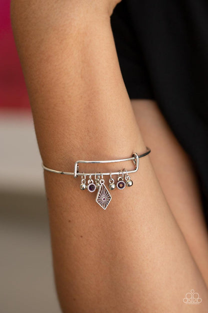 Paparazzi Accessories-Treasure Charms - Purple Bracelet - jewelrybybretta