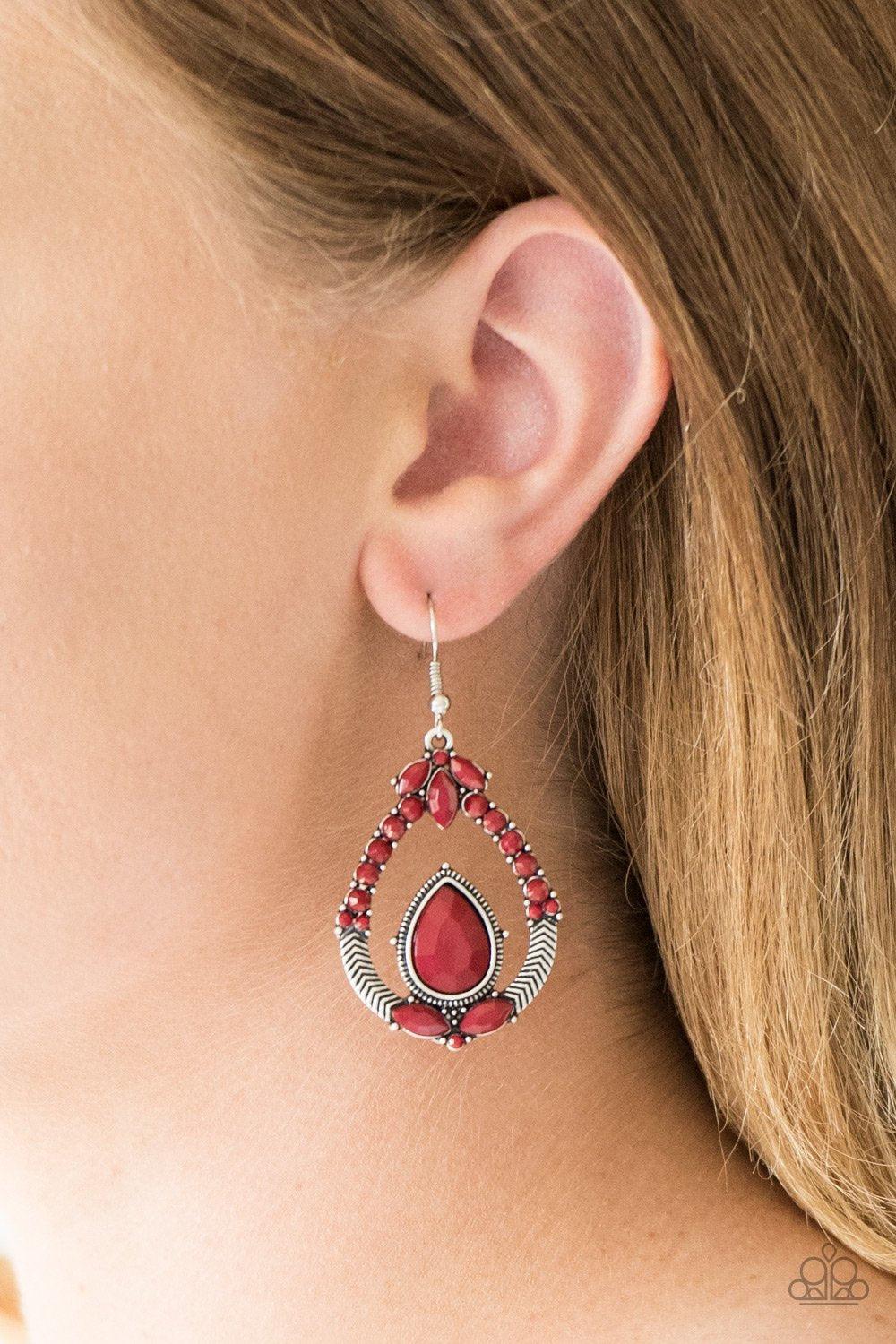 Paparazzi Accessories-Vogue Voyager - Red Earrings