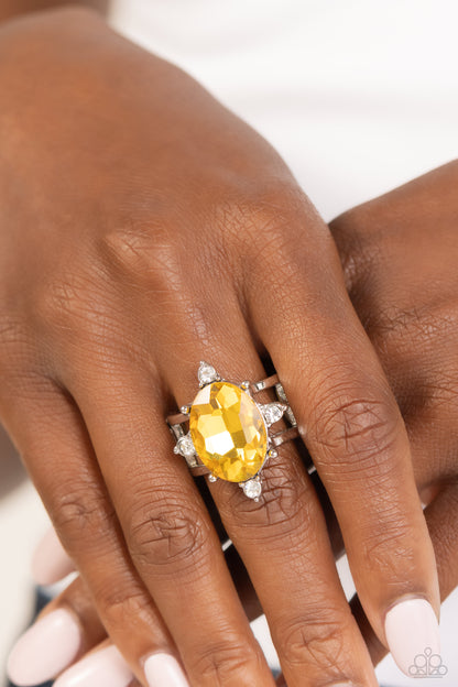 Sensational Sparkle Yellow Ring - Jewelry by Bretta