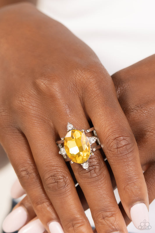 Sensational Sparkle Yellow Ring - Jewelry by Bretta