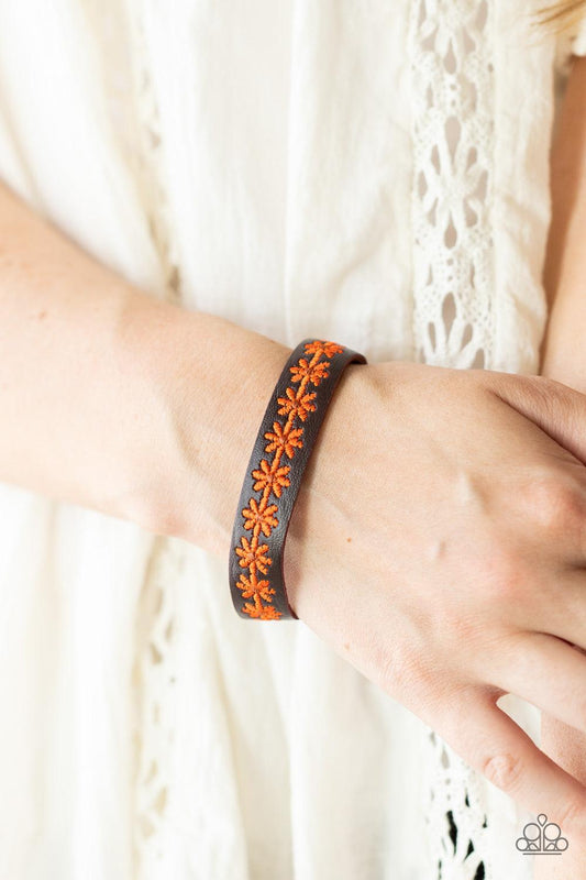 Wildflower Wayfarer Orange Bracelet - Jewelry by Bretta
