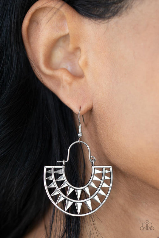 Solar Surge Silver Earrings - Jewelry by Bretta