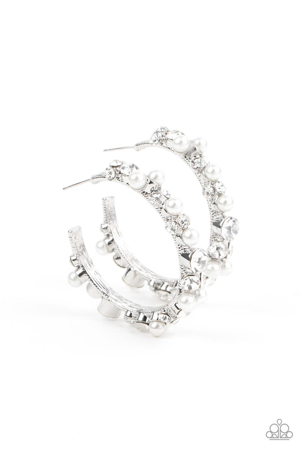 Let There Be SOCIALITE White Earrings - Jewelry by Bretta