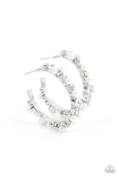 Let There Be SOCIALITE White Earrings - Jewelry by Bretta