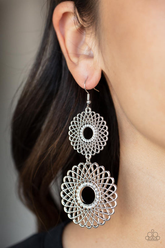 Regal Roulette White Earrings - Jewelry by Bretta