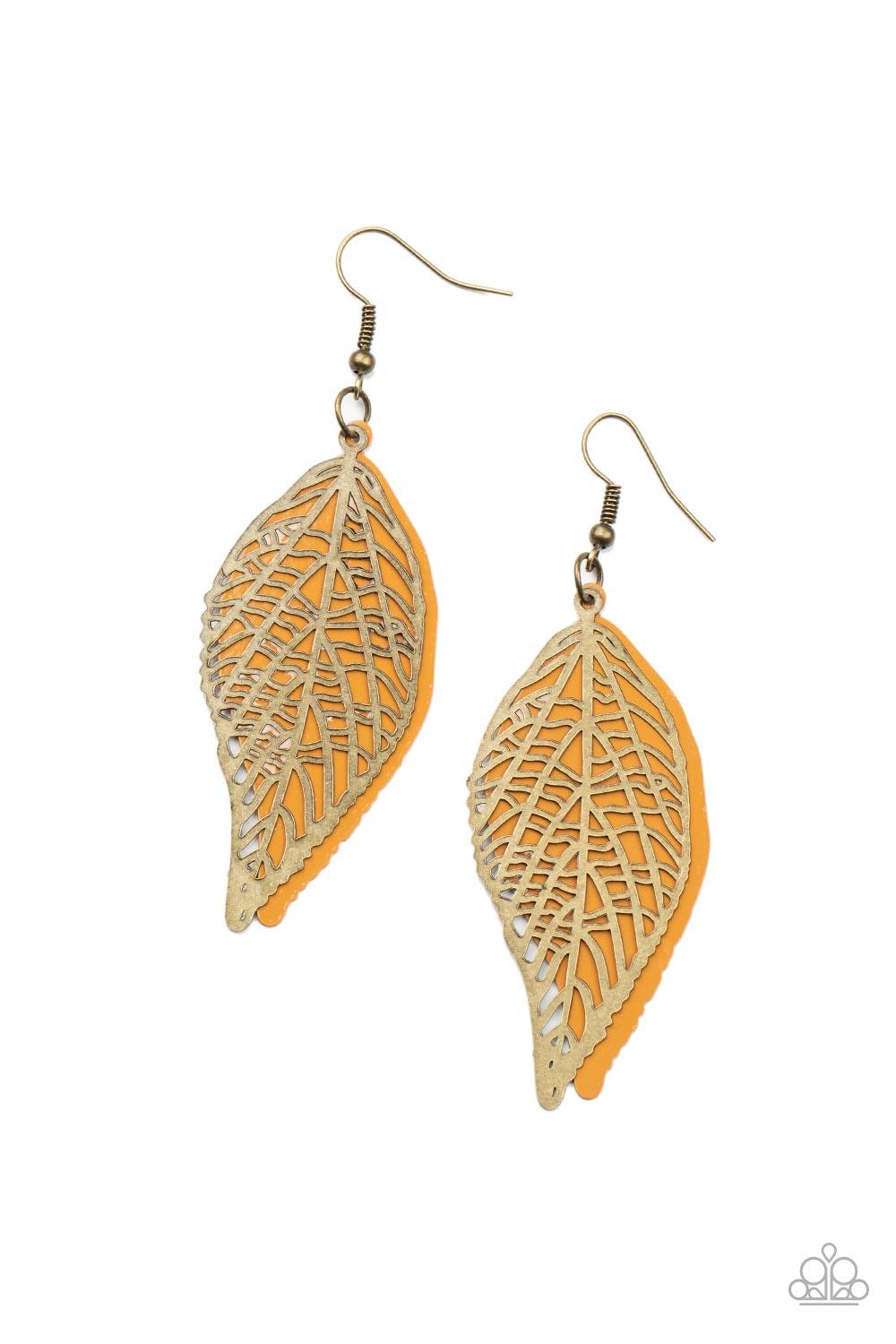 Leafy Luxury Brass Earrings - Jewelry by Bretta