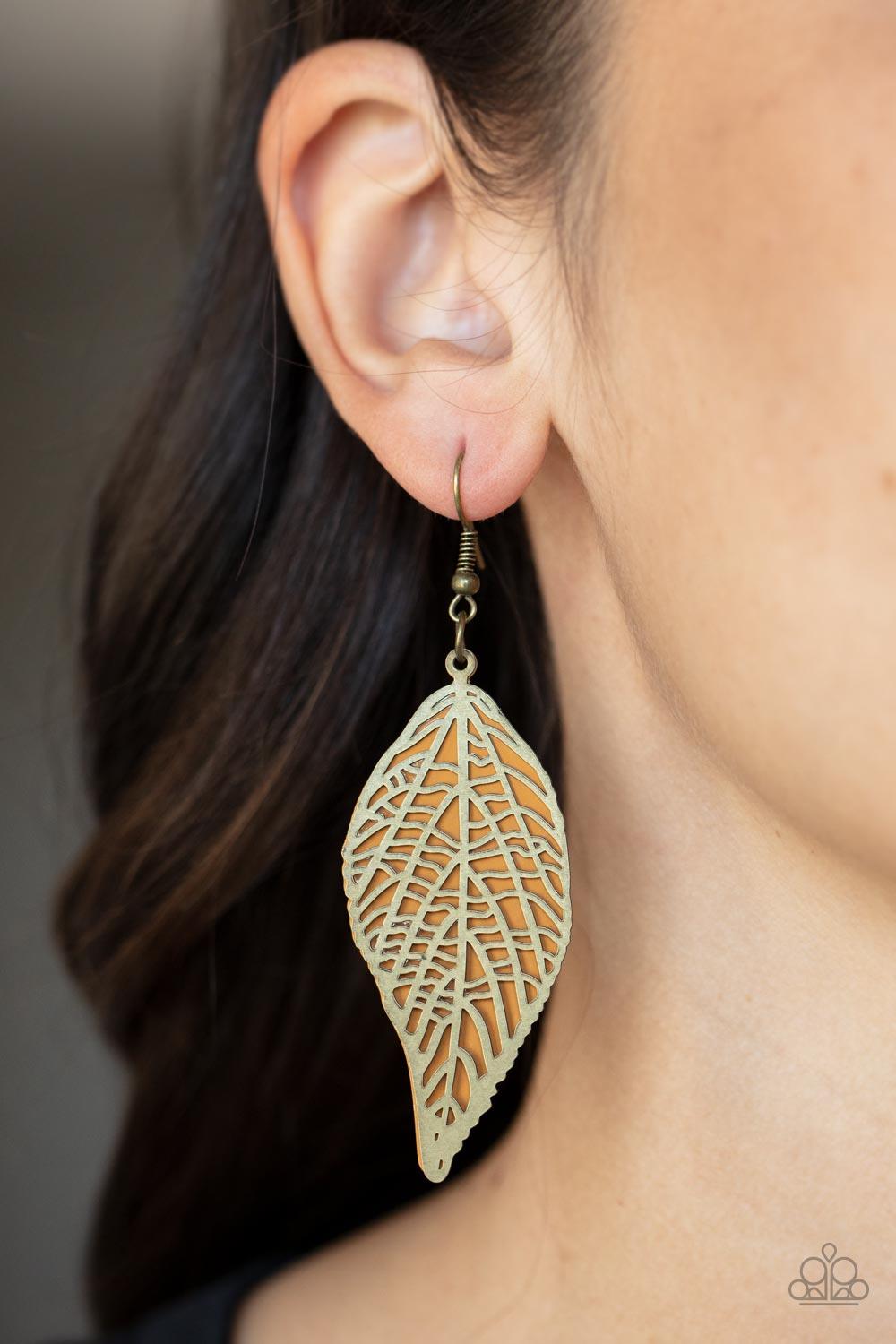 Leafy Luxury Brass Earrings - Jewelry by Bretta