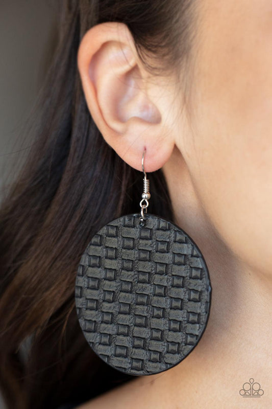 WEAVE Me Out Of It Black Earrings - Jewelry  by Bretta
