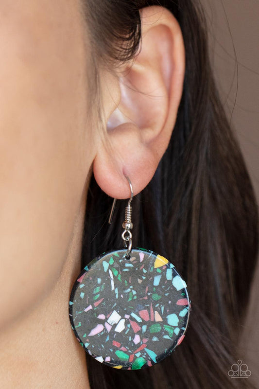 Tenaciously Terrazzo Black Earrings - Jewelry by Bretta
