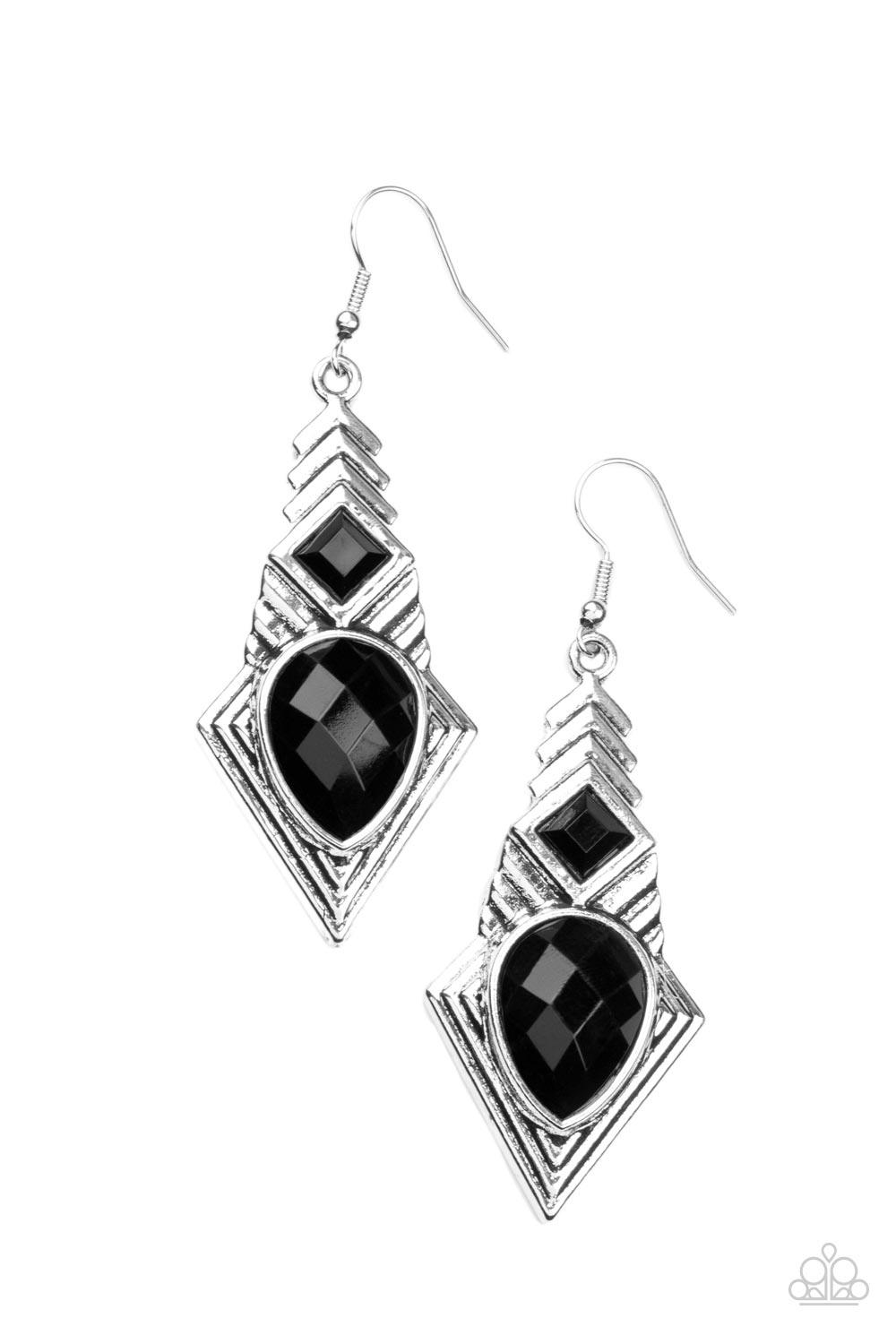 Stylishly Sonoran Black Earrings - Jewelry by Bretta