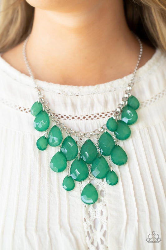 Front Row Flamboyance Green Necklace - Jewelry by Bretta
