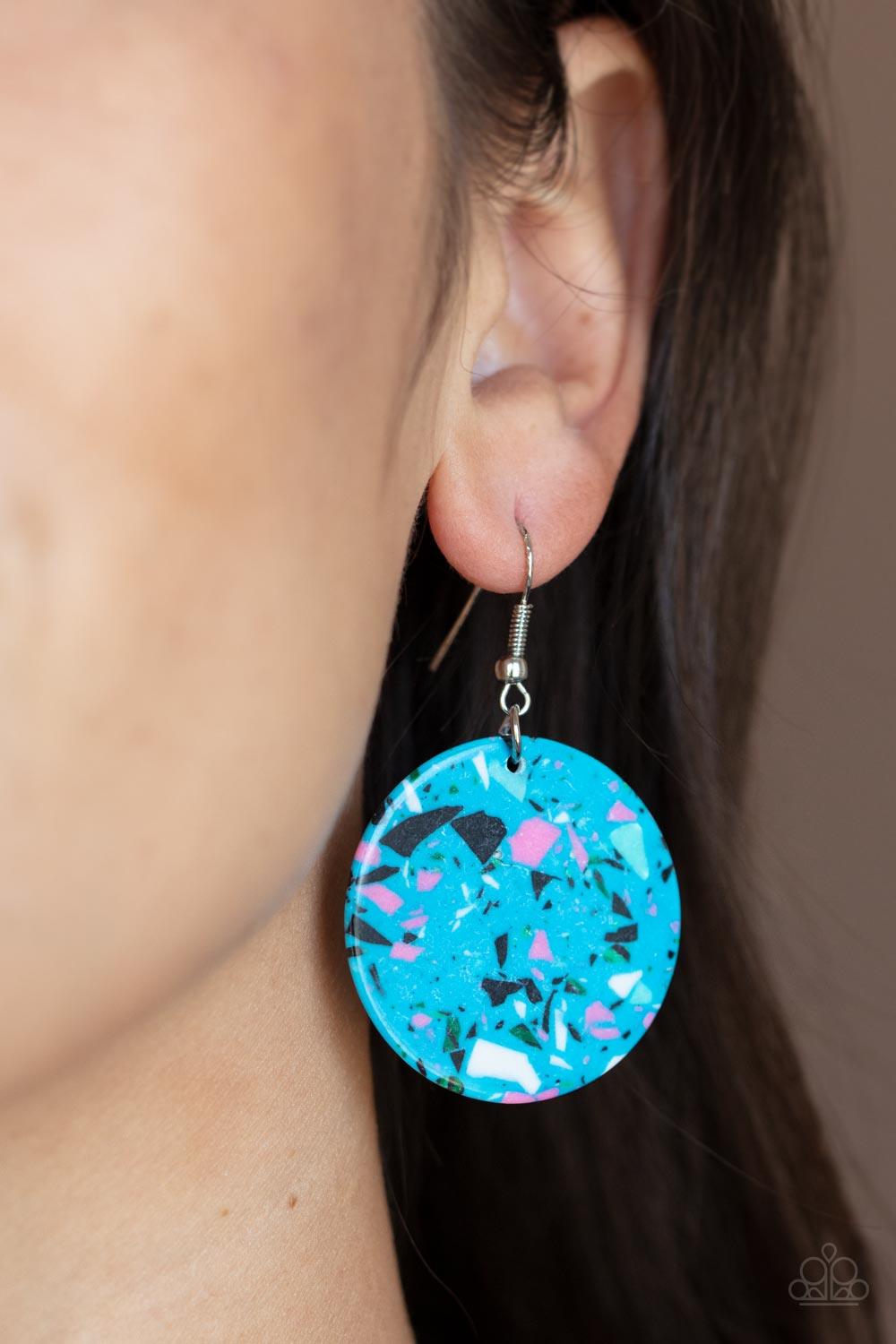 Tenaciously Terrazzo Blue Earrings - Jewelry by Bretta